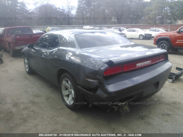 2C3CDYAG2EH277171 - 2014 DODGE CHALLENGER SXT GRAY photo 3