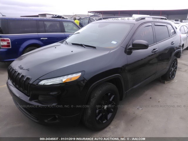 1C4PJMCS2EW300580 - 2014 JEEP CHEROKEE LATITUDE BLACK photo 2