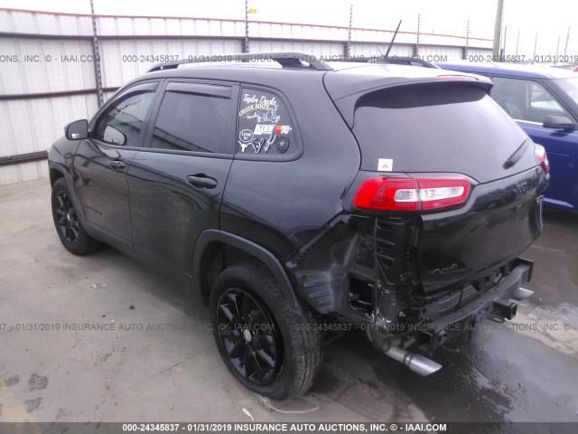 1C4PJMCS2EW300580 - 2014 JEEP CHEROKEE LATITUDE BLACK photo 3