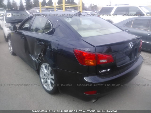 JTHBK262172027129 - 2007 LEXUS IS 250 BLUE photo 3