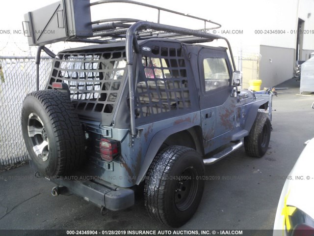 1J4FY29P5WP723786 - 1998 JEEP WRANGLER / TJ SE BLUE photo 4