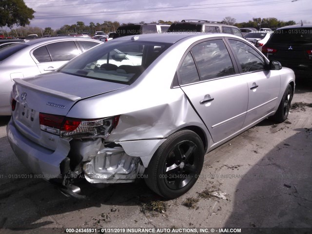 5NPEU46F08H347811 - 2008 HYUNDAI SONATA SE/LIMITED SILVER photo 4