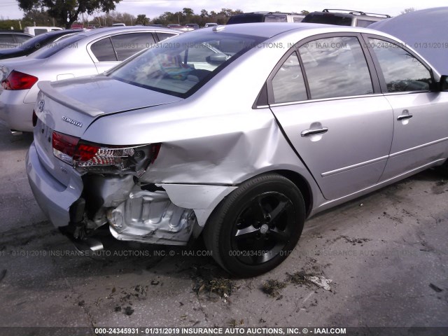 5NPEU46F08H347811 - 2008 HYUNDAI SONATA SE/LIMITED SILVER photo 6