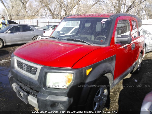 5J6YH28605L009197 - 2005 HONDA ELEMENT EX RED photo 2