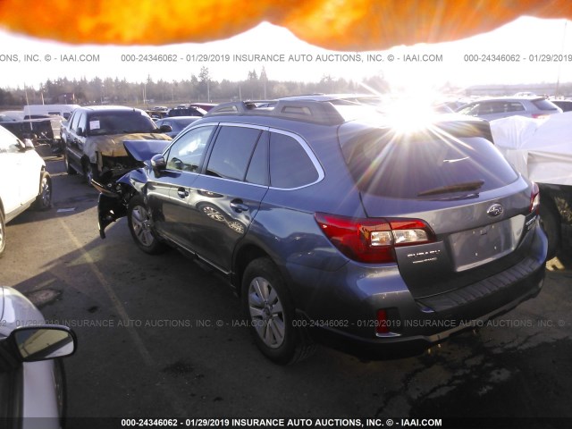 4S4BSAFCXG3322983 - 2016 SUBARU OUTBACK 2.5I PREMIUM BLUE photo 3