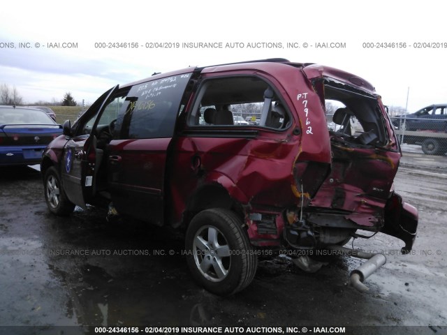 2D4GP44L77R333269 - 2007 DODGE GRAND CARAVAN SXT RED photo 3