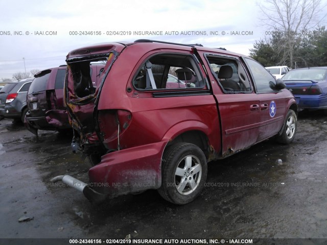 2D4GP44L77R333269 - 2007 DODGE GRAND CARAVAN SXT RED photo 4