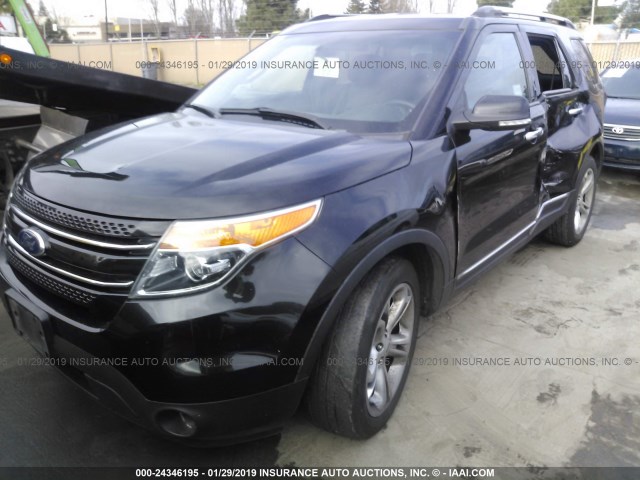 1FM5K8F82EGC59112 - 2014 FORD EXPLORER LIMITED BLACK photo 2