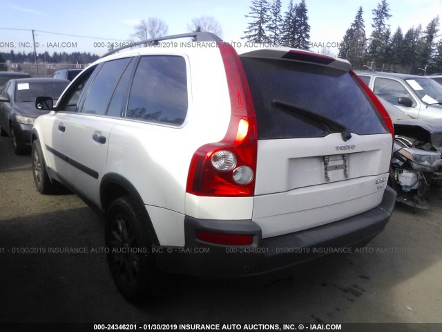 YV1CZ91H631006387 - 2003 VOLVO XC90 T6 WHITE photo 3