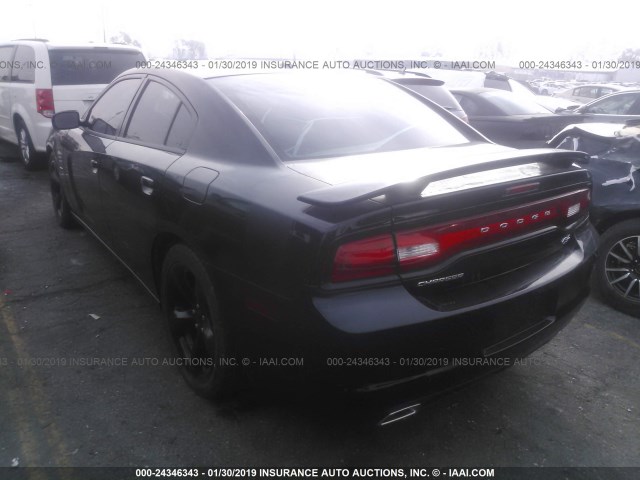 2C3CDXCT7EH184053 - 2014 DODGE CHARGER R/T BLACK photo 3