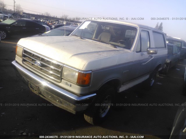 1FMEU15H7LLA75808 - 1990 FORD BRONCO U100 WHITE photo 2