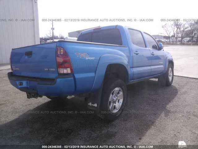 5TELU42N16Z216322 - 2006 TOYOTA TACOMA DOUBLE CAB BLUE photo 4