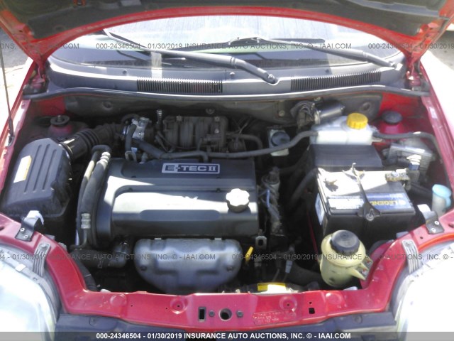 KL1TD66608B152223 - 2008 CHEVROLET AVEO LS RED photo 10