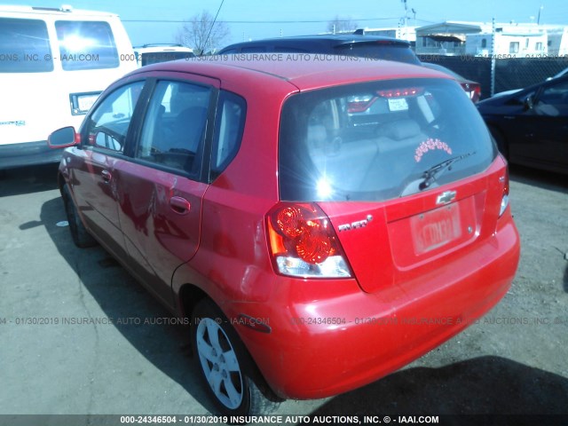 KL1TD66608B152223 - 2008 CHEVROLET AVEO LS RED photo 3