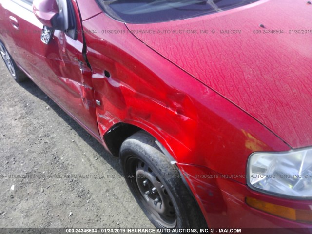 KL1TD66608B152223 - 2008 CHEVROLET AVEO LS RED photo 6