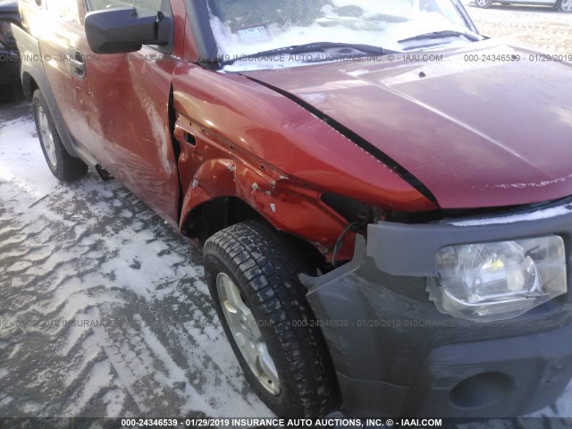 5J6YH28573L035297 - 2003 HONDA ELEMENT EX ORANGE photo 6