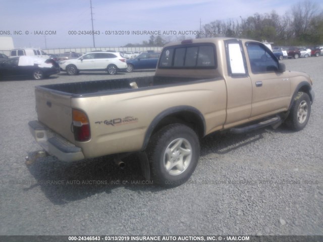 4TAWN72N4XZ480316 - 1999 TOYOTA TACOMA XTRACAB GOLD photo 4