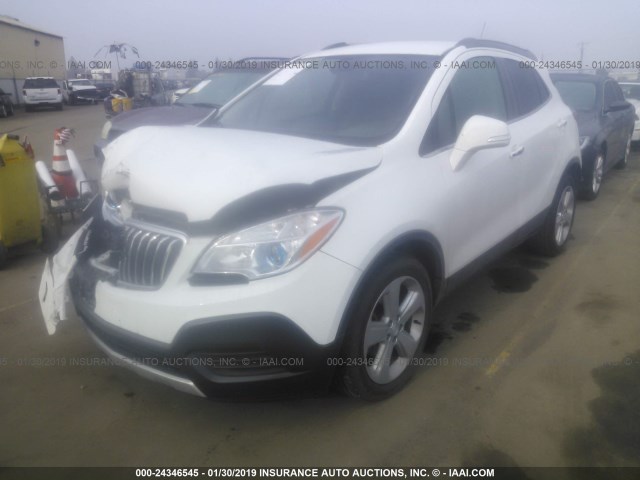 KL4CJASB6GB614722 - 2016 BUICK ENCORE WHITE photo 2