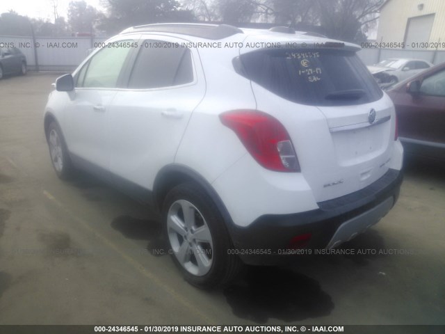 KL4CJASB6GB614722 - 2016 BUICK ENCORE WHITE photo 3