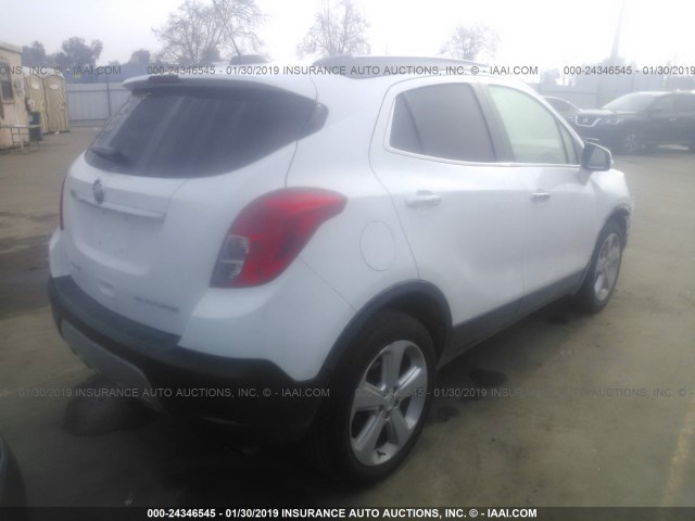 KL4CJASB6GB614722 - 2016 BUICK ENCORE WHITE photo 4