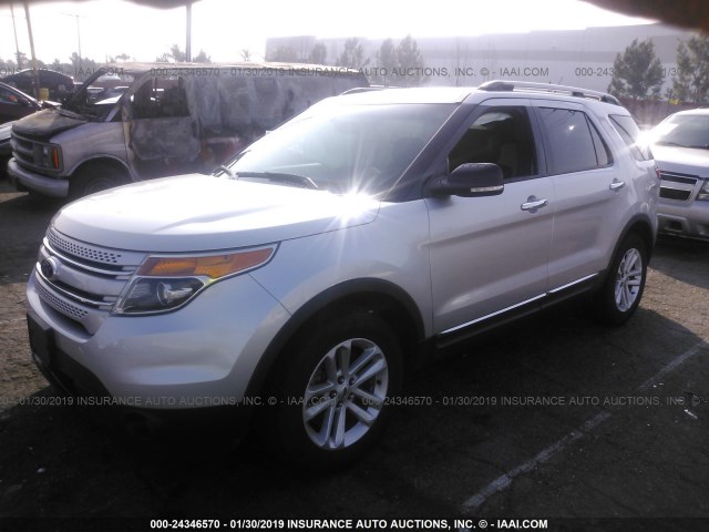 1FM5K7D85FGB67720 - 2015 FORD EXPLORER XLT SILVER photo 2