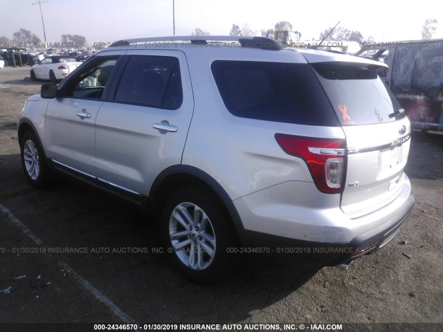 1FM5K7D85FGB67720 - 2015 FORD EXPLORER XLT SILVER photo 3