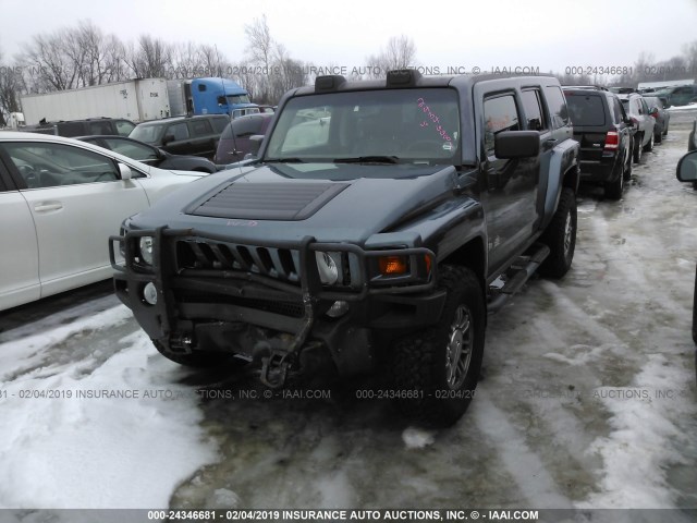 5GTDN13E978239082 - 2007 HUMMER H3 BLUE photo 2