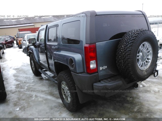 5GTDN13E978239082 - 2007 HUMMER H3 BLUE photo 3