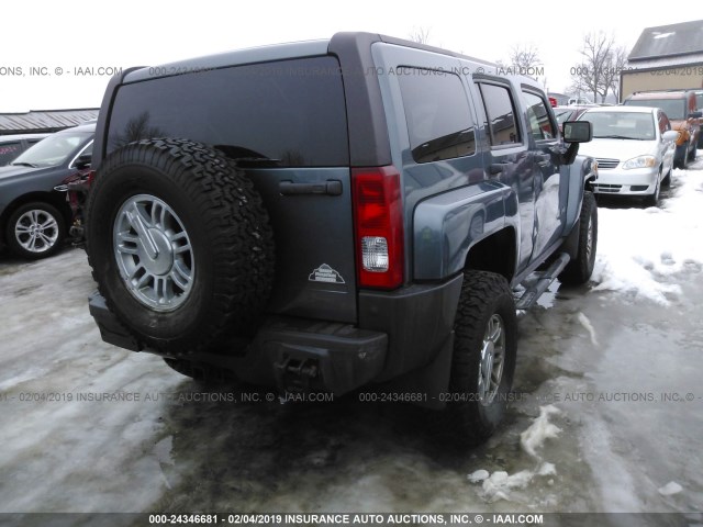 5GTDN13E978239082 - 2007 HUMMER H3 BLUE photo 4