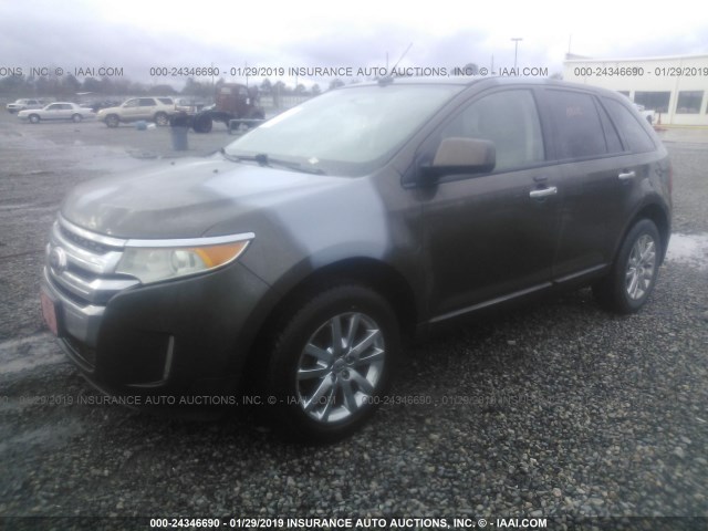 2FMDK3JC9BBA04874 - 2011 FORD EDGE SEL BROWN photo 2