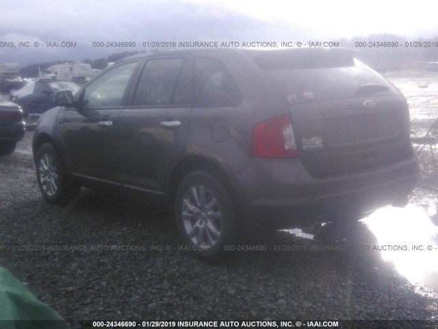 2FMDK3JC9BBA04874 - 2011 FORD EDGE SEL BROWN photo 3