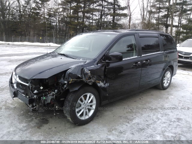 2C4RDGCG8GR379147 - 2016 DODGE GRAND CARAVAN SXT BLACK photo 2