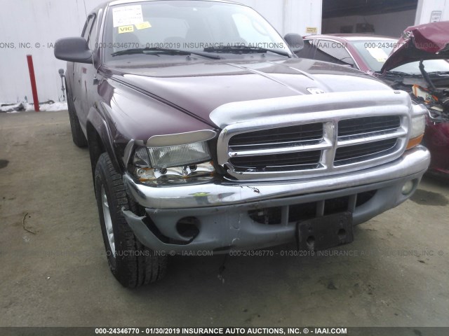 1B7HG48Z02S591673 - 2002 DODGE DAKOTA QUAD SLT MAROON photo 6