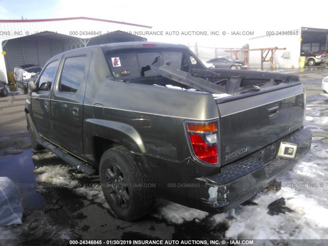 2HJYK16476H527675 - 2006 HONDA RIDGELINE RTS GREEN photo 3