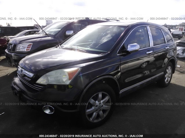 5J6RE38778L001680 - 2008 HONDA CR-V EXL BLACK photo 2