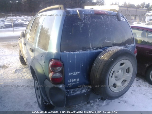 1J8GL48K66W287149 - 2006 JEEP LIBERTY SPORT BLUE photo 3