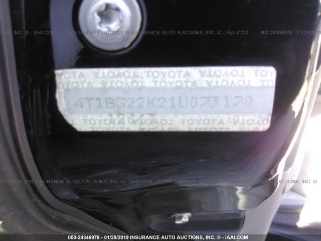 4T1BG22K21U073178 - 2001 TOYOTA CAMRY CE/LE/XLE BLACK photo 6