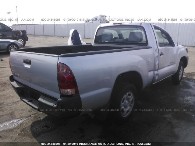 5TENX22N98Z551688 - 2008 TOYOTA TACOMA SILVER photo 4