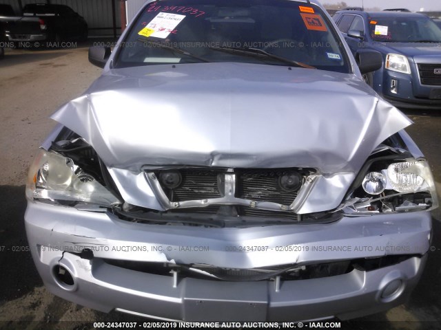 KNDJD733265646451 - 2006 KIA SORENTO EX/LX SILVER photo 6