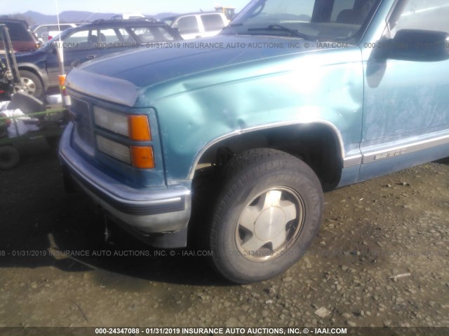 1GTEK19R7VE514574 - 1997 GMC SIERRA K1500 GREEN photo 6