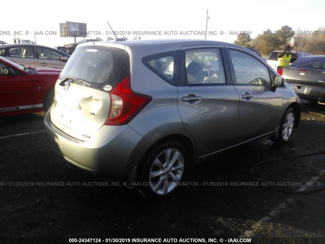 3N1CE2CP1FL395940 - 2015 NISSAN VERSA NOTE S/S PLUS/SV/SL/SR GRAY photo 4