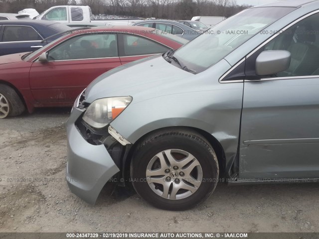 5FNRL38765B126812 - 2005 HONDA ODYSSEY EXL Light Blue photo 6