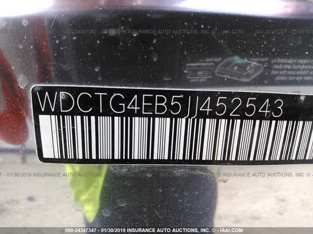 WDCTG4EB5JJ452543 - 2018 MERCEDES-BENZ GLA 250 WHITE photo 9