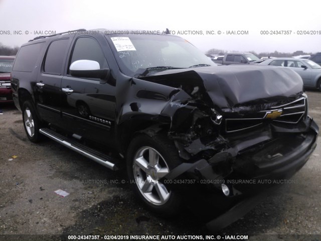 1GNSCJE08DR375111 - 2013 CHEVROLET SUBURBAN C1500 LT BLACK photo 1