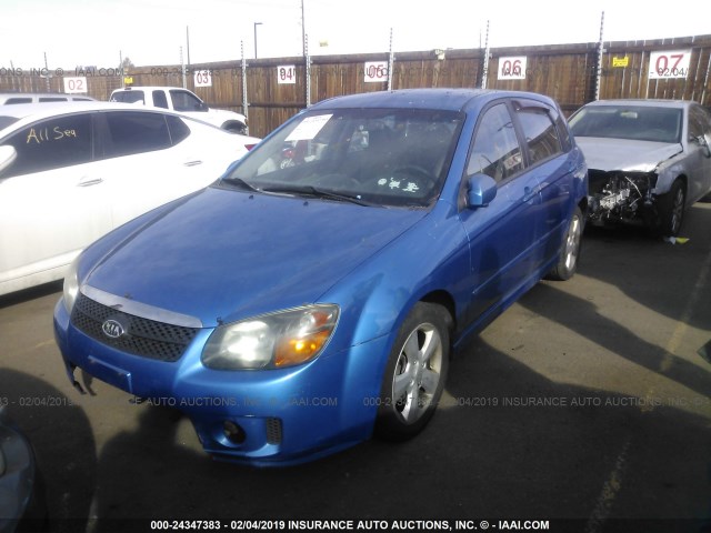 KNAFE161685017043 - 2008 KIA SPECTRA5 5 SX BLUE photo 2