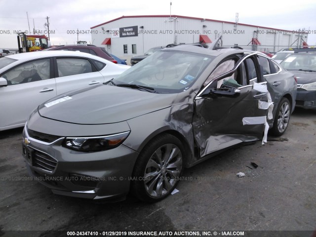 1G1ZE5SX9JF173989 - 2018 CHEVROLET MALIBU PREMIER BROWN photo 2