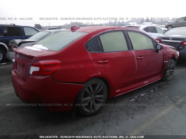 JF1VA1E64H9840558 - 2017 SUBARU WRX PREMIUM RED photo 4