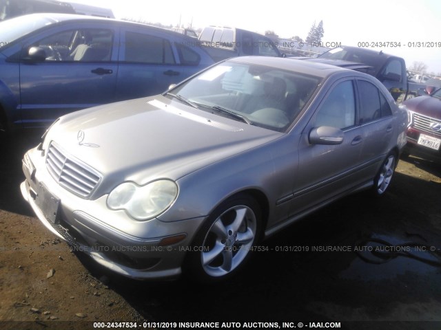 WDBRF52H46A877453 - 2006 MERCEDES-BENZ C GENERATION 2006 230 GRAY photo 2