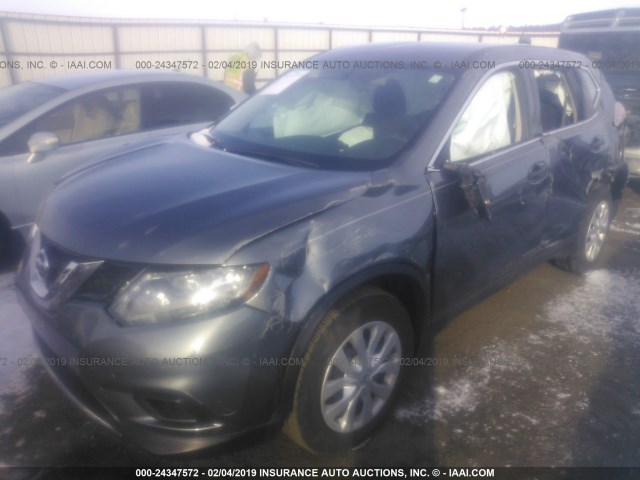 5N1AT2MT0GC788231 - 2016 NISSAN ROGUE S/SL/SV GRAY photo 2