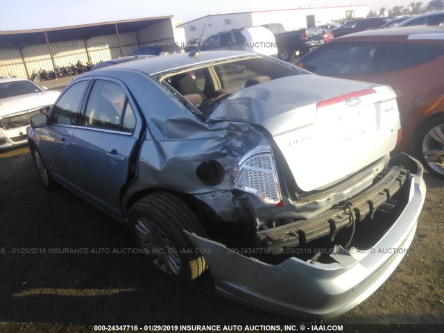 3FADP0L39AR395743 - 2010 FORD FUSION HYBRID BLUE photo 3